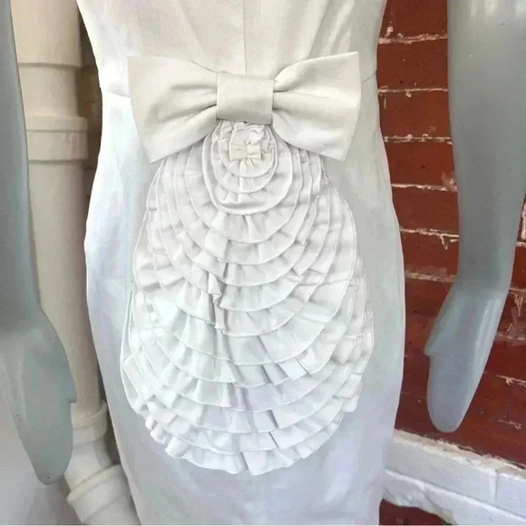 Betsey Johnson Back Ruffle Bow Above the Knee Dress in White - Picture 8 of 13